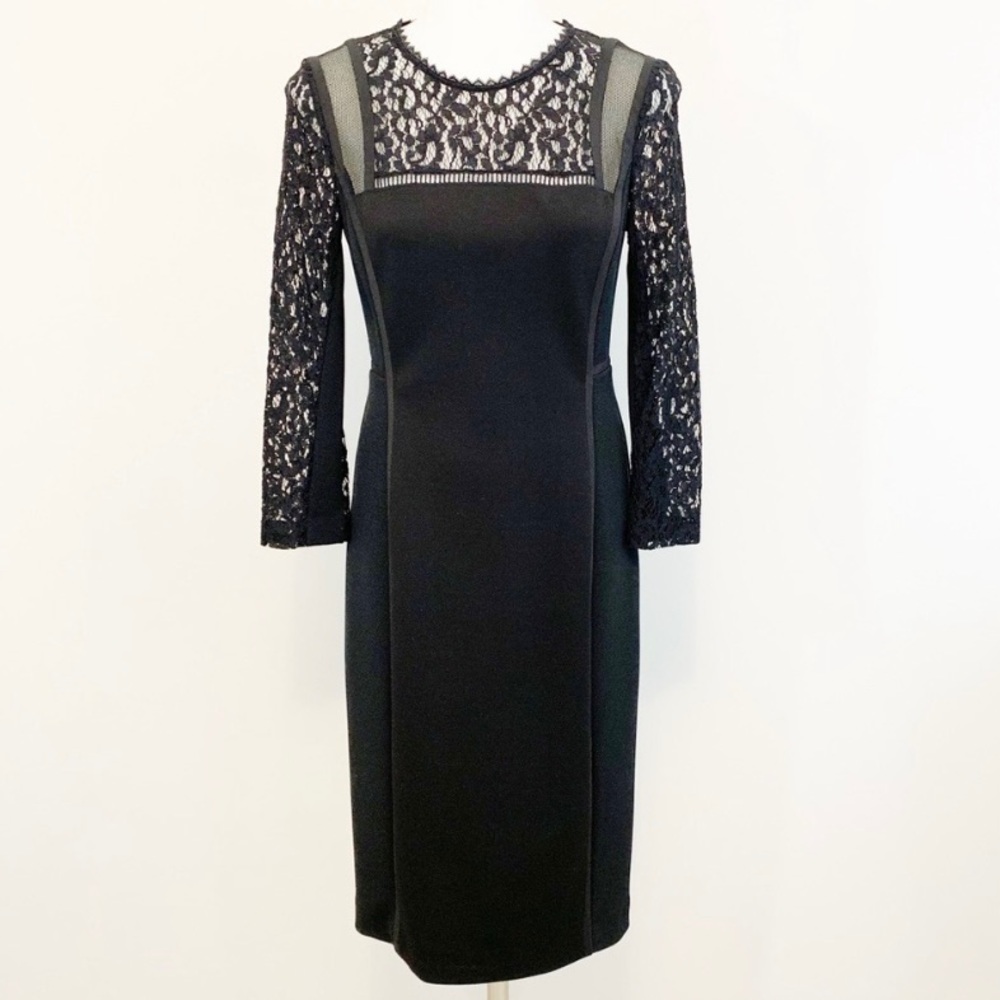 NWT Rebecca Taylor Mixed media lace bodycon dress